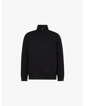 Arne Essential Slim-Fit Half Zip Cotton-Blend Jumper - Black
