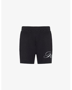 Represent Owners Club Script Two-Slip-Pockets Regular-Fit Cotton-Jersey Shorts - Black