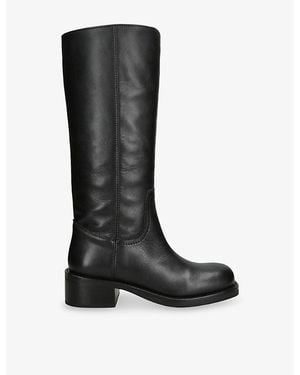 Steve Madden Riggs Leather Knee-High Boots - Black