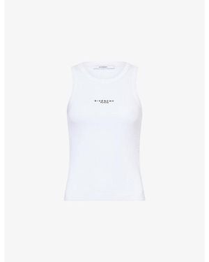Givenchy Logo-Print Ribbed Cotton-Jersey Tank Top - White