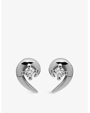 Shaun Leane Talon Sterling- And 0.12Ct Diamond Stud Earrings - Metallic