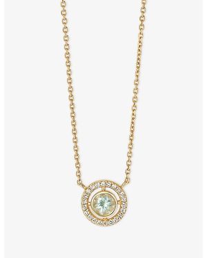 Astley Clarke Birthstone 14Ct, Aquamarine And 0.08Ct Lab-Grown Diamond Pendant Necklace - Metallic