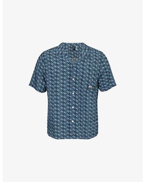 Moose Knuckles The Bay Graphic-Print Woven Shirt - Blue