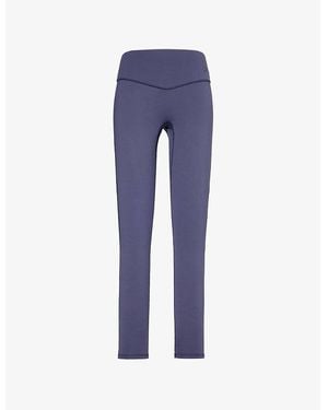 GYMSHARK Elevate Stitched Tapered-Leg Mid-Rise Stretch-Woven Leggings - Blue