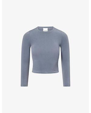 GYMSHARK Bareform Long-Sleeve Woven T-Shirt - Blue