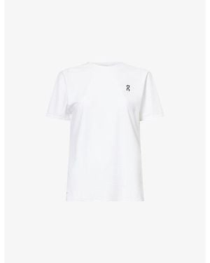 On Shoes Court Logo-Print Stretch-Woven T-Shirt - White