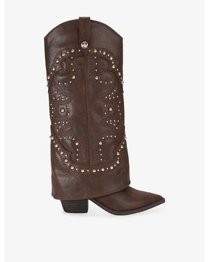 Steve Madden Stagecoach Leather Boots - Brown