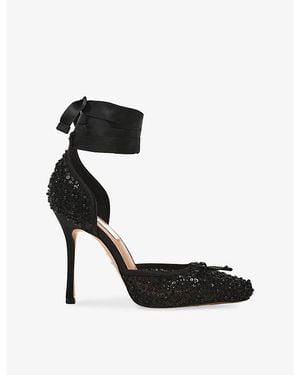 Steve Madden Larina Sequin Satin Heels - Black