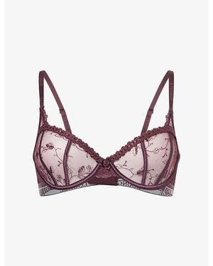 Lounge Underwear Reveal Logo Lace Balcony Bra - Pink