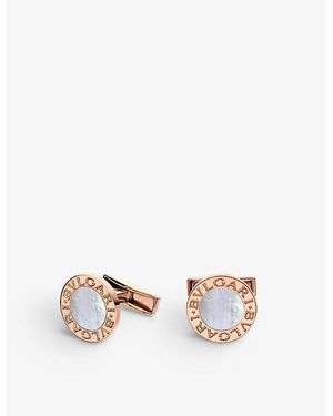 BVLGARI 18Ct Rose- And Mother-Of-Pearl Cufflinks - White