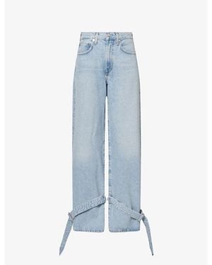 Agolde Self-Tie Tapered-Leg Denim Jeans - Blue