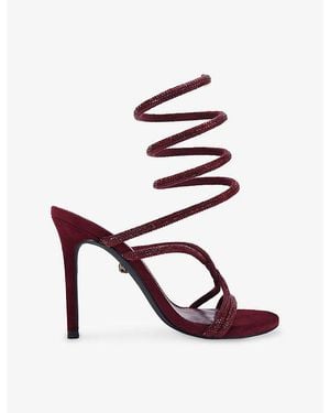 Kurt Geiger Knot Spiral Heeled Woven Sandals - Pink