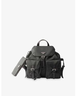 Prada Re-Nylon Medium Woven Backpack - Black