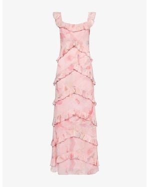 Pretty Lavish Cecile Ruffled Woven Maxi Dress - Pink