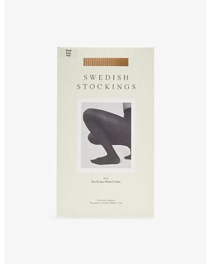 Swedish Stockings Zoe Ribbed Stretch-Cotton Tights - White