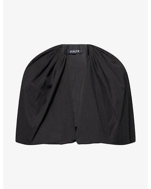 Ashlyn Juju Gathered Cotton-Blend Cape - Black