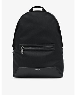 Reiss Allen Front-Pocket Woven Backpack - Black