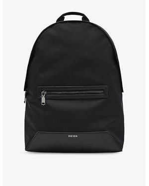Reiss Allen Front-Pocket Woven Backpack - Black