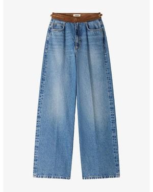 Sandro Straight-Leg High-Rise Denim Jeans - Blue