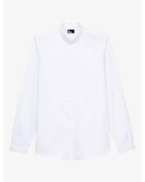 The Kooples Curved-Hem Slim-Fit Cotton Shirt - White