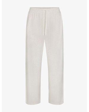 Skims Lounge Straight-Leg Relaxed Jersey Trousers - White