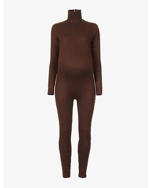 BUMPSUIT Maternity The Penelope Turtleneck Stretch-Jersey Jumpsuit - Brown