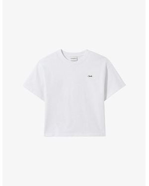 Claudie Pierlot Logo-Embroidered Relaxed-Fit Cotton T-Shirt - White