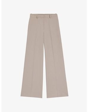 HUGO Wide-Leg High-Rise Stretch-Woven Pants - Gray
