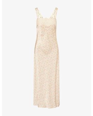 RIXO London Rosamarie Woven Midi Dress - Natural