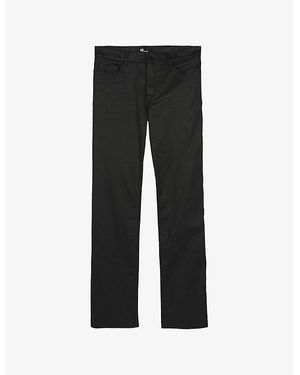 The Kooples Straight-Leg Regular-Fit Faux-Leather Jeans - Black