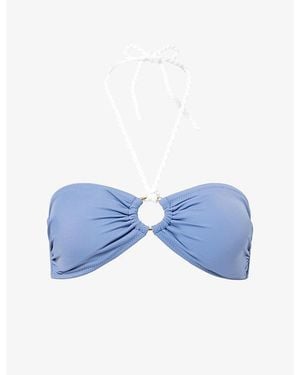Heidi Klein Cetara Ring Bandeau Bikini Top - Blue