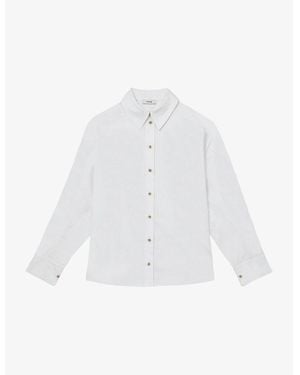 Reiss Callie Long-Sleeved Cotton Oxford Shirt - White