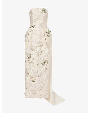 Sabina Bilenko Lyra Corset Jacquard Maxi Dress - Natural