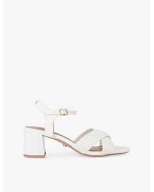 Carvela Kurt Geiger Krypton Woven-Strap Faux-Leather Sandals - White
