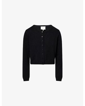 Reformation Clara Cotton Knitted-Cardigan - Blue