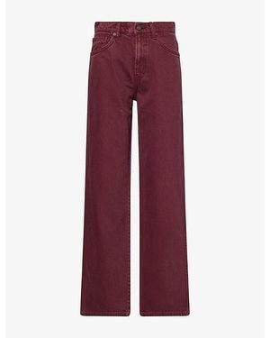 Reformation Val 90S Mid-Rise Straight-Leg Denim Jeans - Red