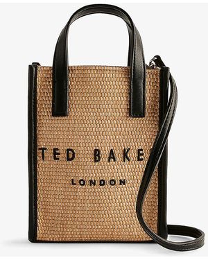 Ted Baker Tural Paulii Logo-embroidered Raffia Icon Bag - Natural