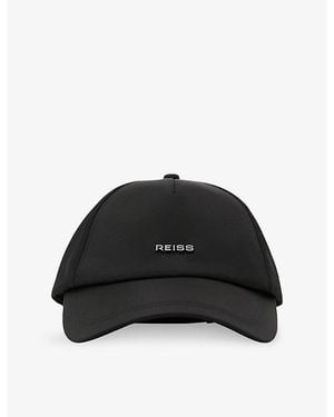 Reiss Emery Branded Woven Cap - Black