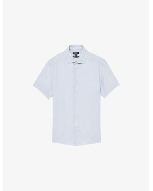 Reiss Holiday Short-Sleeved Linen Shirt - White