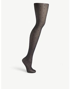 FALKE 15 Denier Polka Dot Tights - Black