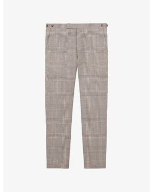 Reiss Epsom Tailored-Fit Wool And Linen-Blend Suit Trousers - Grey