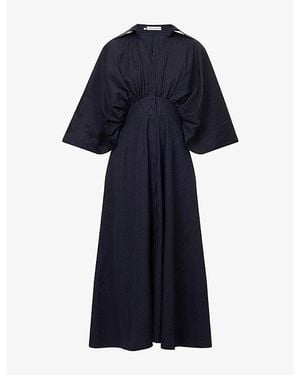 Palmer//Harding Resilient Pin Stripe Cotton Maxi Dress - Blue