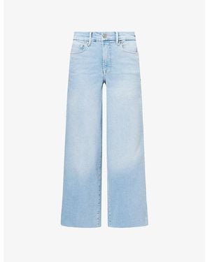 GOOD AMERICAN Good Waist Palazzo Crop-Leg Stretch-Denim Blend Jeans - Blue