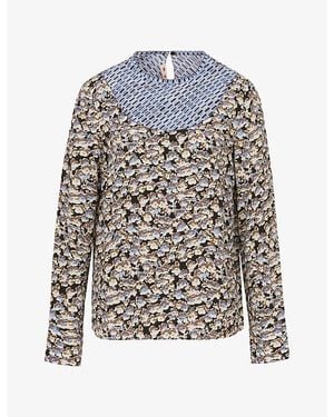 Marni Printed Crepe De Chine Silk Top - Multicolor