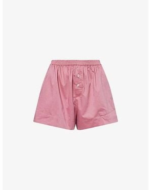 Faithfull the Brand Lonia Striped Cotton Shorts - Pink