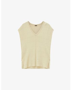 JOSEPH Grid-Knit Relaxed-Fit Viscose-Blend Top - Natural