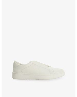 Dune Troys Laceless Leather Trainers - White