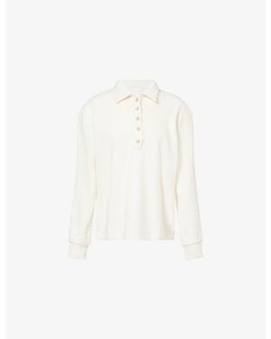 Citizens of Humanity Vintage Long-Sleeve Jersey Polo Shirt - White