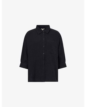 ME+EM Cheesecloth Relaxed-Fit Cotton Shirt - Blue