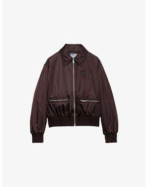 Prada Re-Nylon Pointed-Collar Blouson Jacket - Red